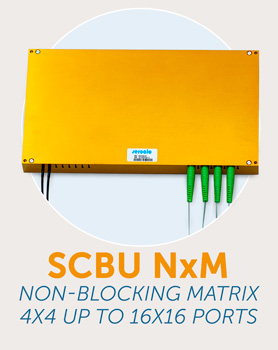 Optical Switch SCBU NxM Non-blocking matrix 4x4 up to 16x16 Ports